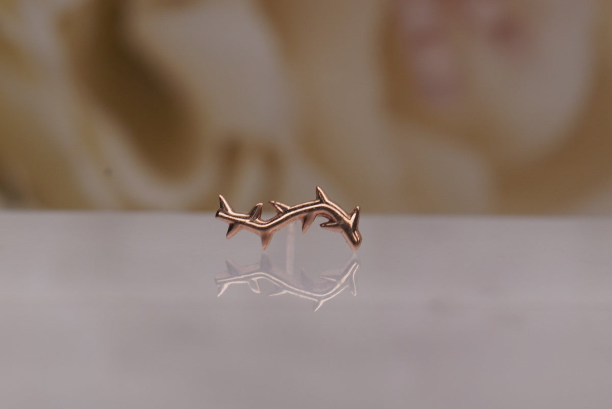 Junipurr 14k Gold “Thorn” Threadless End in Rose Gold