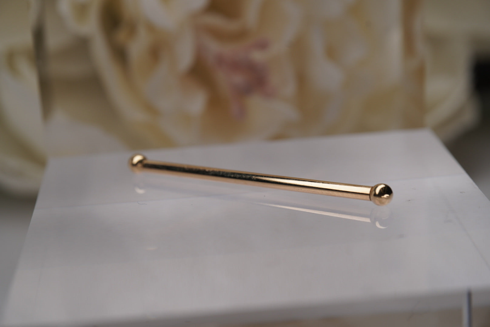 Industrial Barbell in Yellow Gold- 1 3/16"