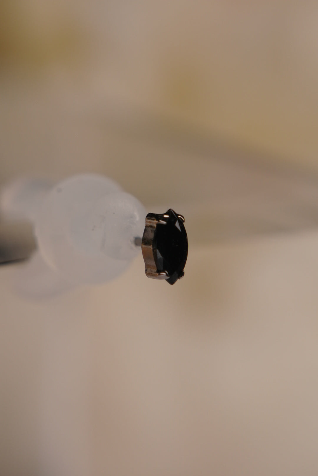 Black Marquise Cut Prong