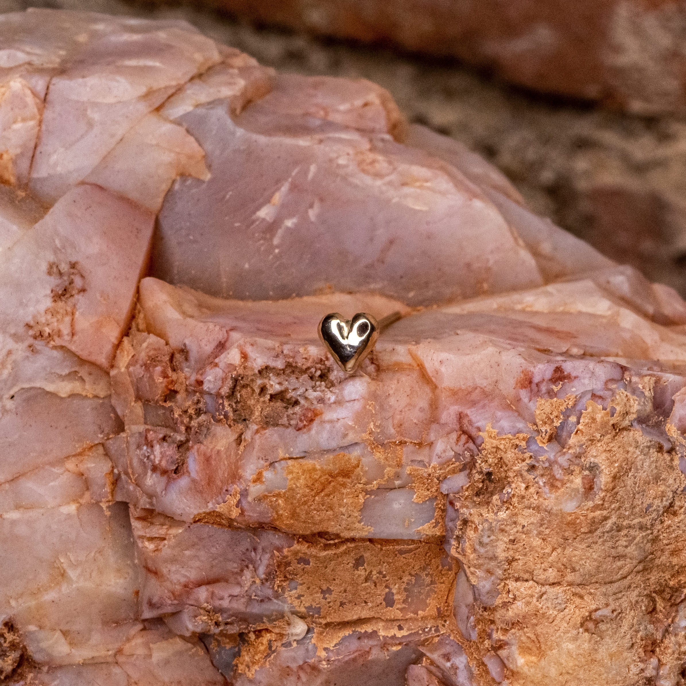 Heart Nostril Screw in Yellow Gold- 5mm