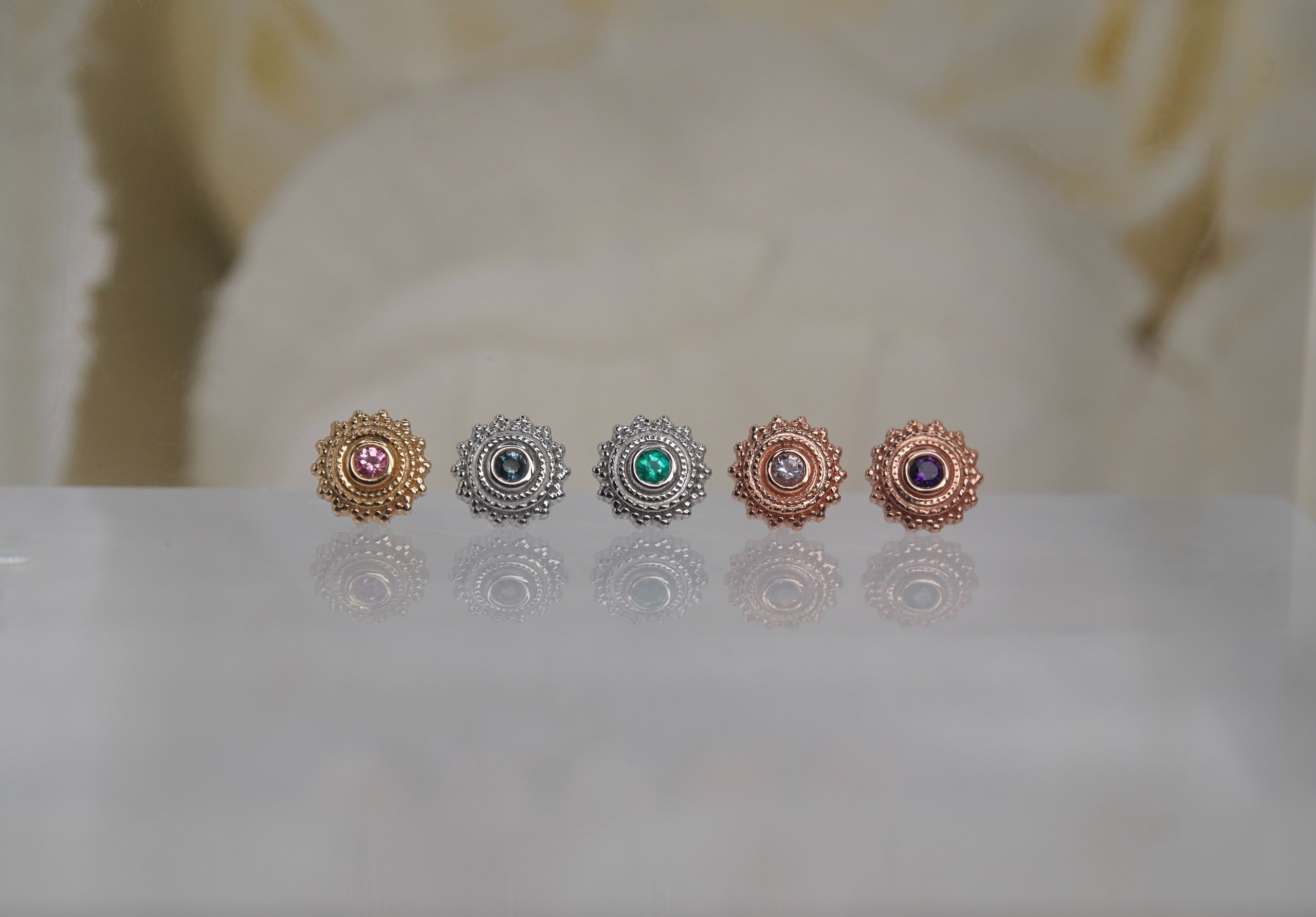 Round Afghan 4mm with Genuine Stones