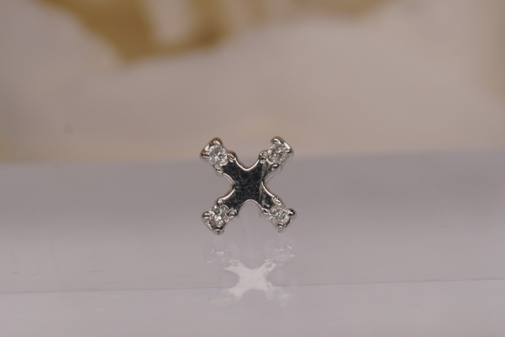 Ex in Gold- Genuine Diamonds