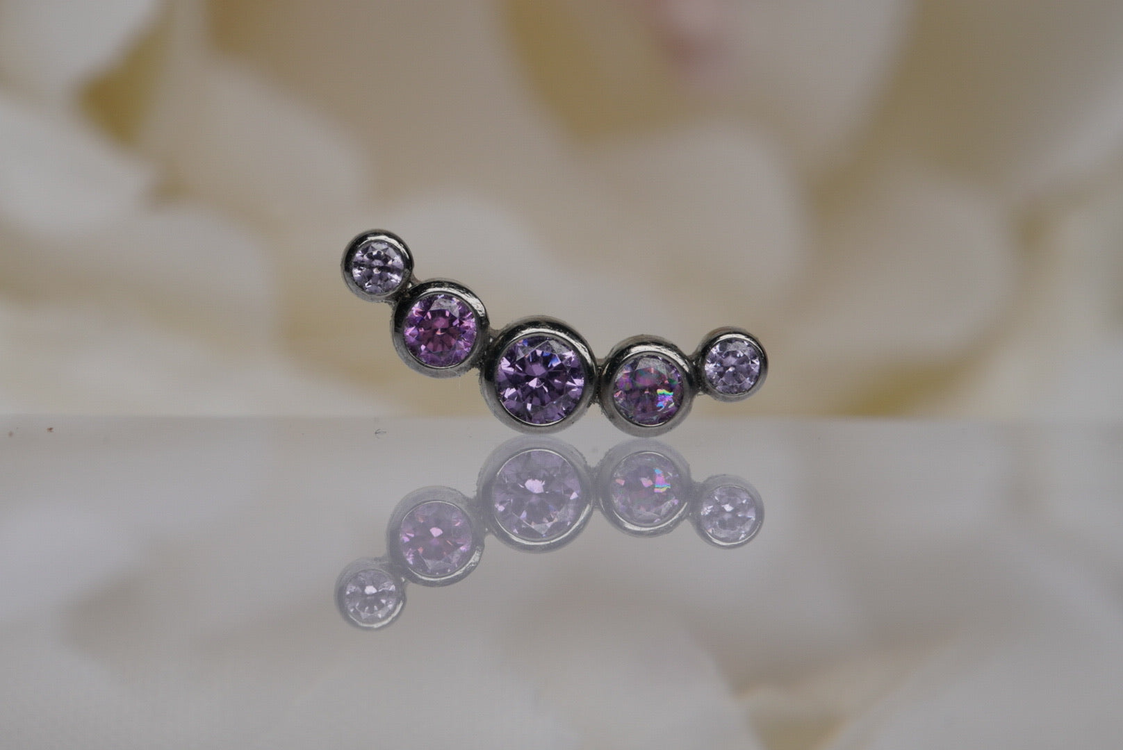 Purple Bezel Crystals Prium- 12/14g