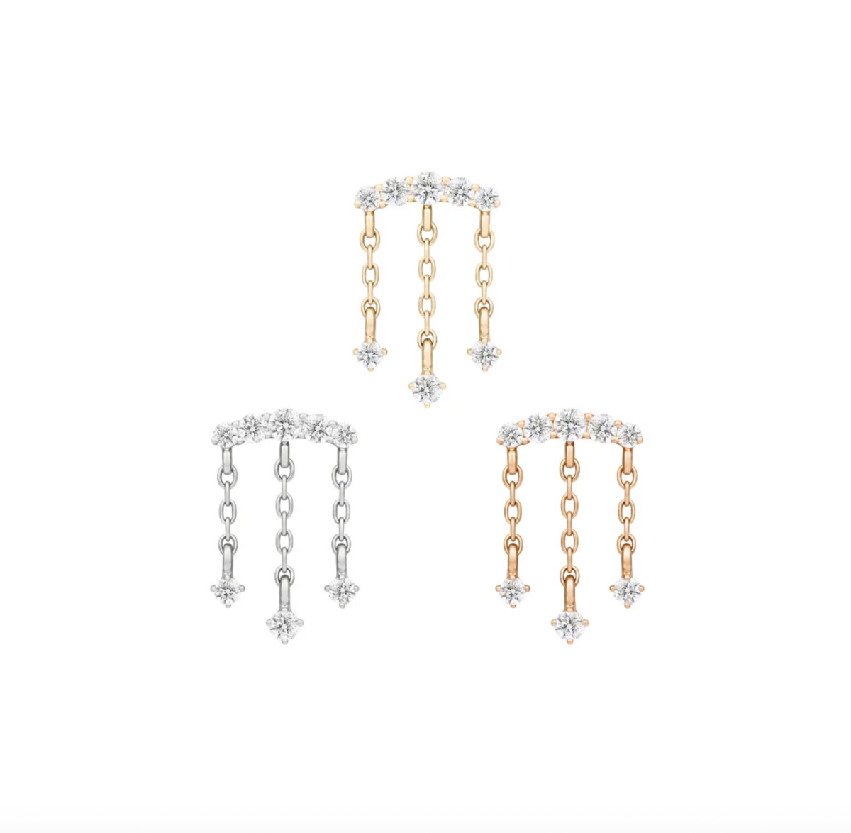 Buddha Jewelry Organics 14k "Forward Motion" THREADLESS in yellow white and rose gold hidden helixBuddha Jewelry 14k "Forward Motion" THREADLESS stock image