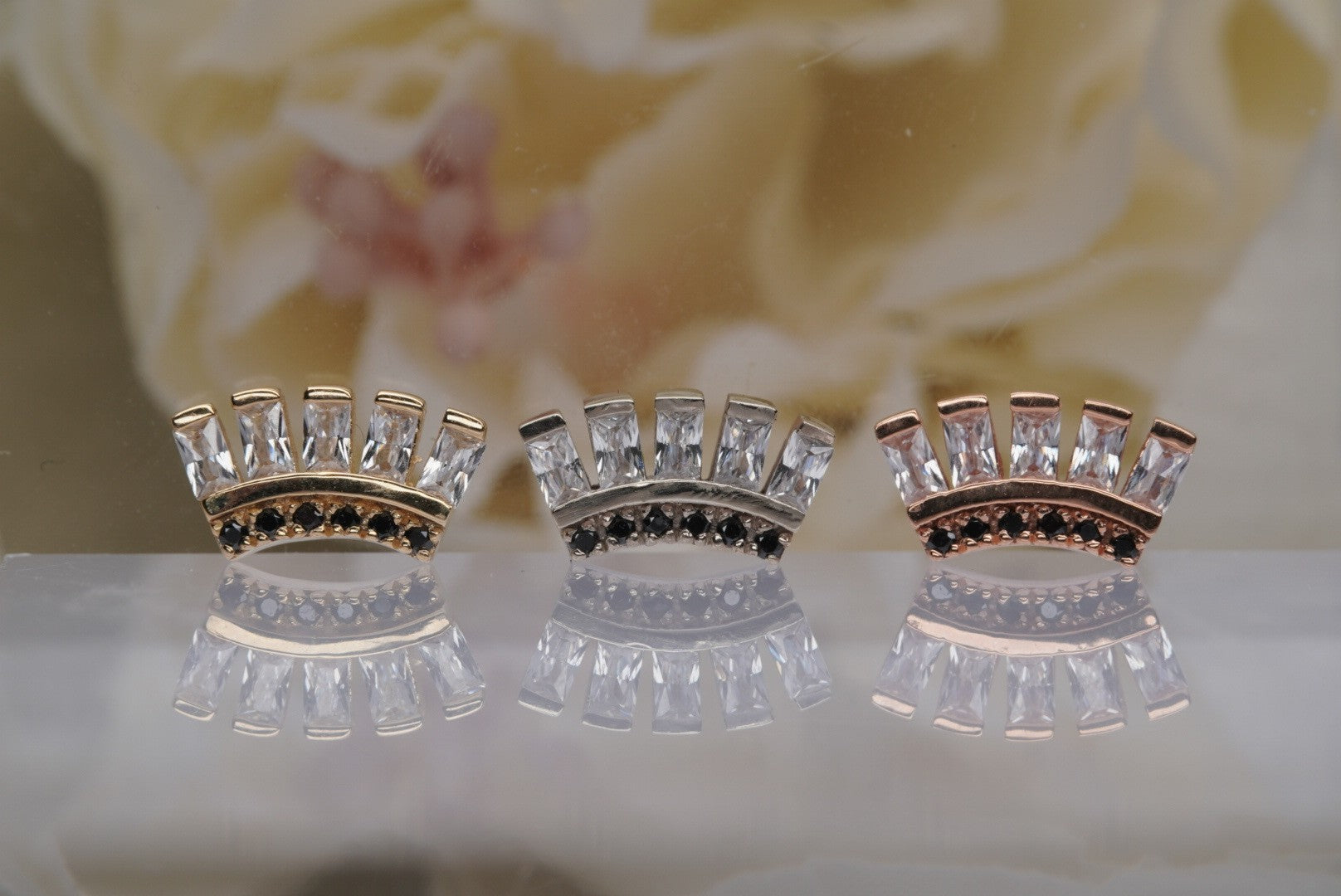 Baguette Beauty - Large with Black Crystals