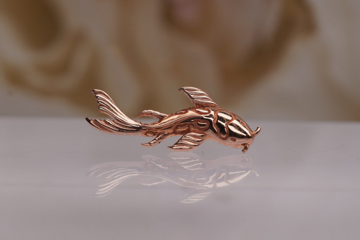 Junipurr 14k gold 3x8mm "Koi" fish in rose gold
