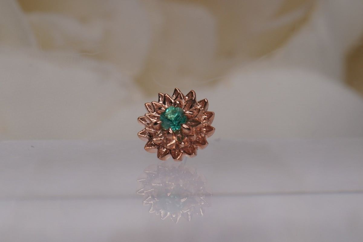 Tether 14k "Dahlia" with genuine emerald Yellow gold white gold rose gold