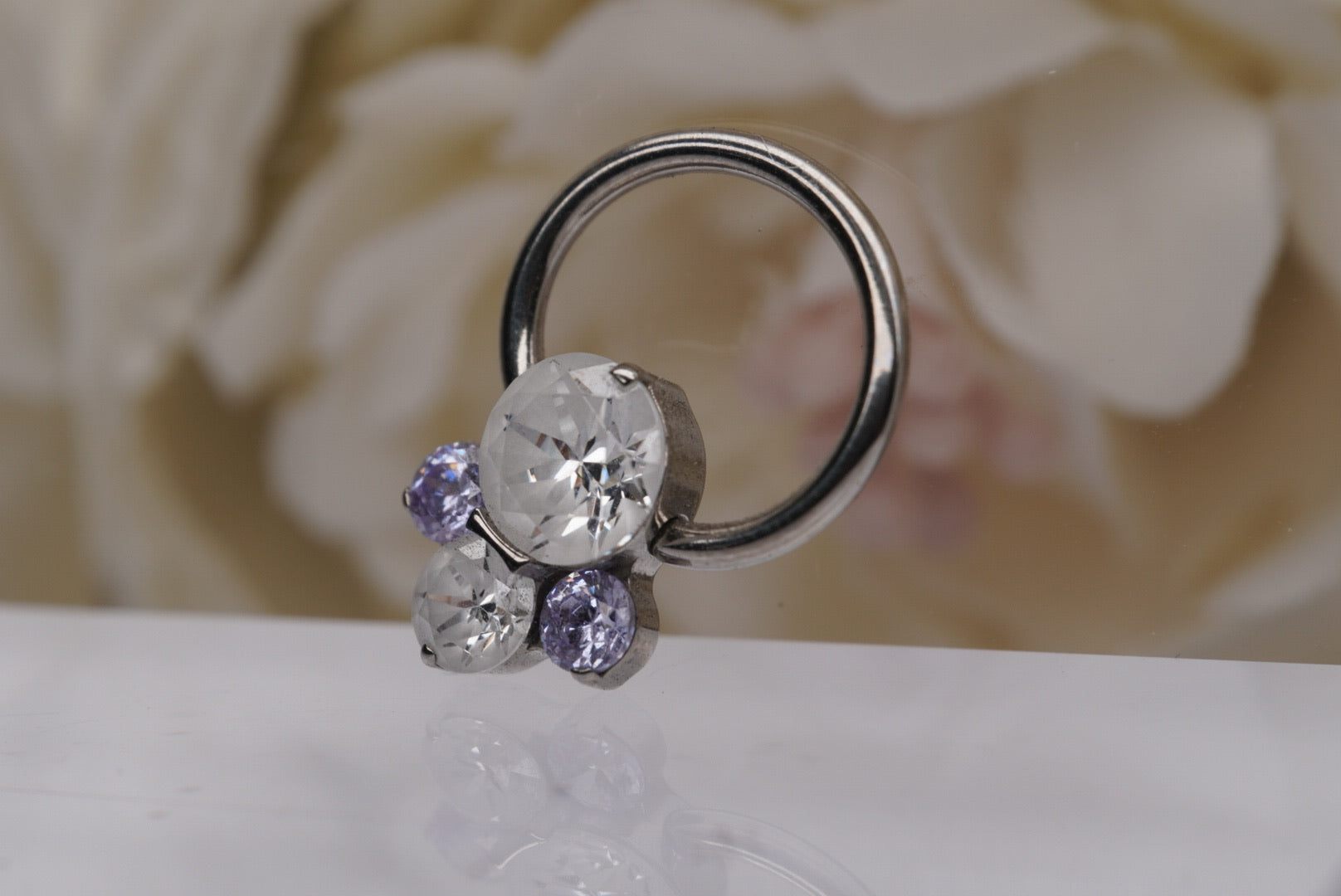 Caeli Captive Bead with Geo Star & Lavender Swarovski Crystals- Large