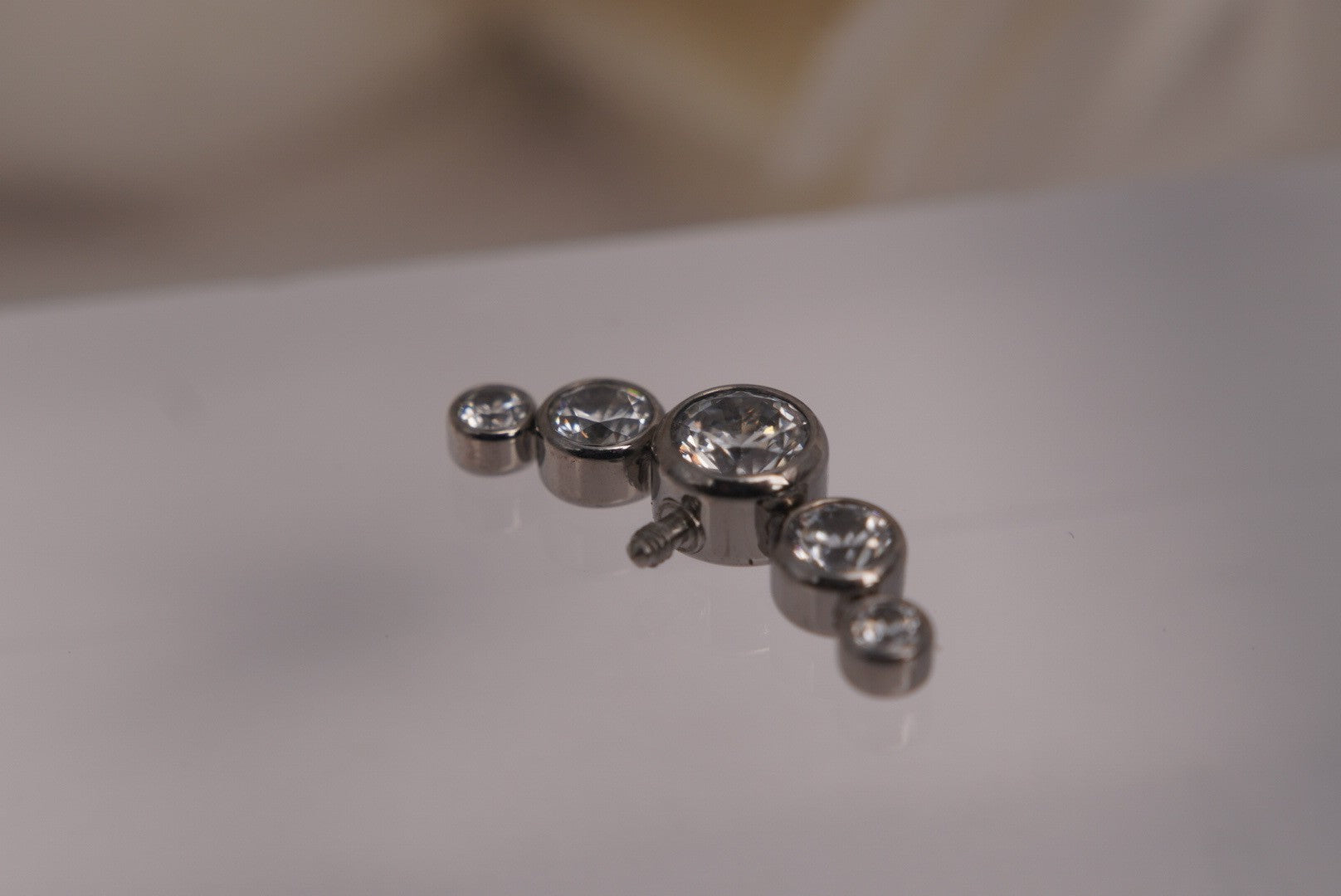 Prium Nipple Barbell Ends with White Crystals