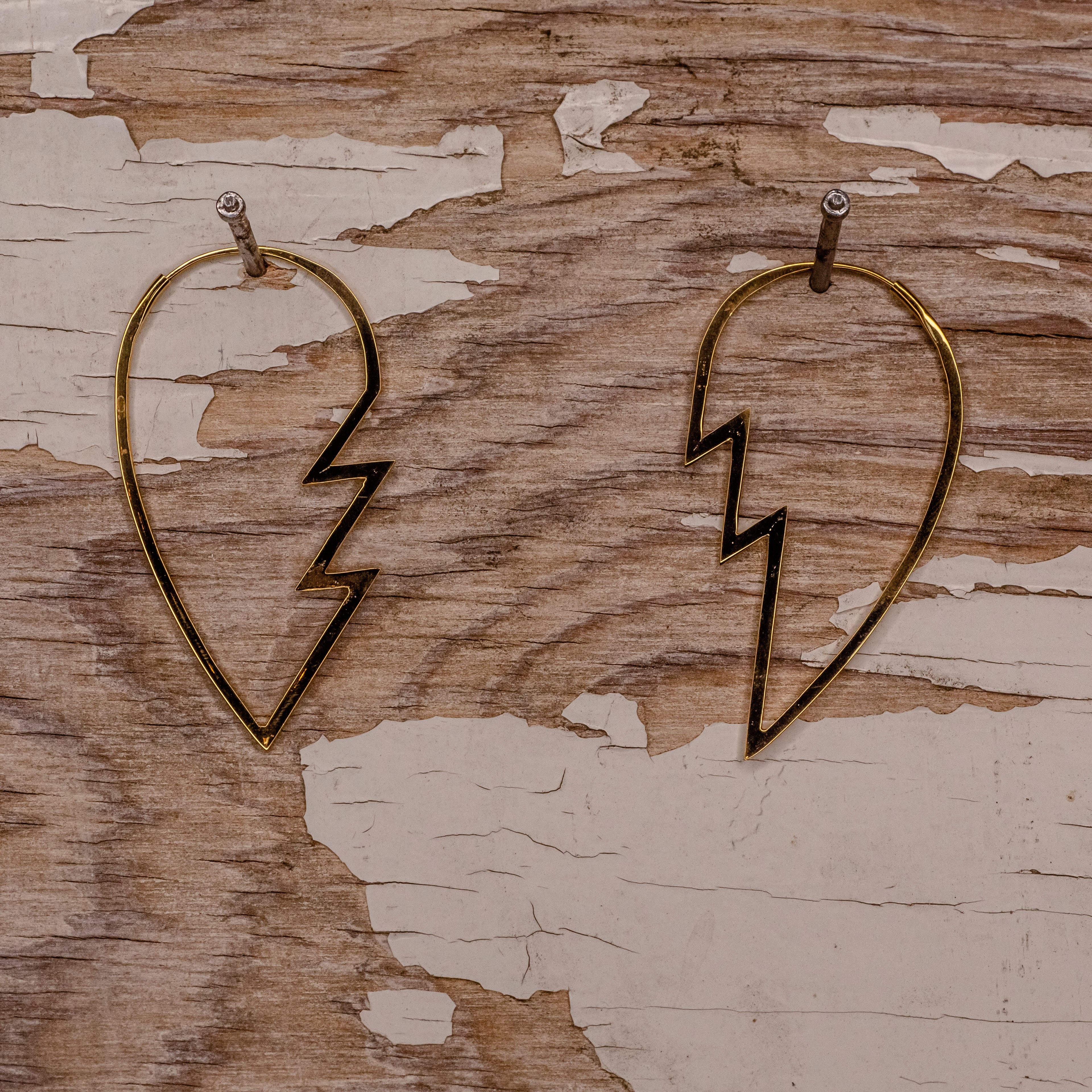 Broken Heart Dangle- Yellow Gold Plated