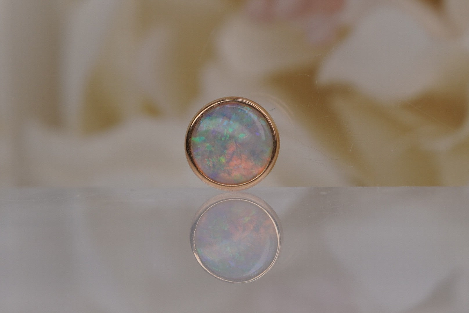 Round Cup Setting with White Opal