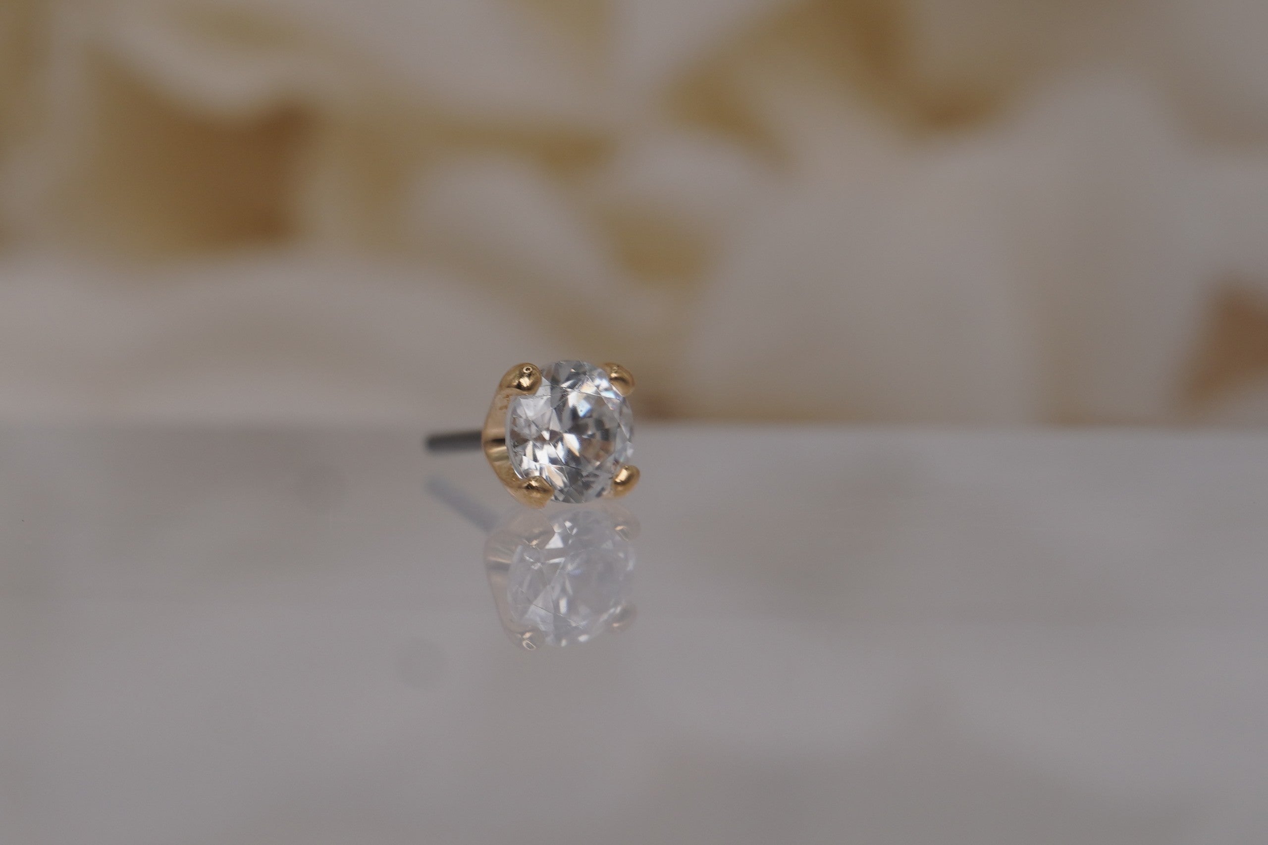 3mm Yellow Gold Prong