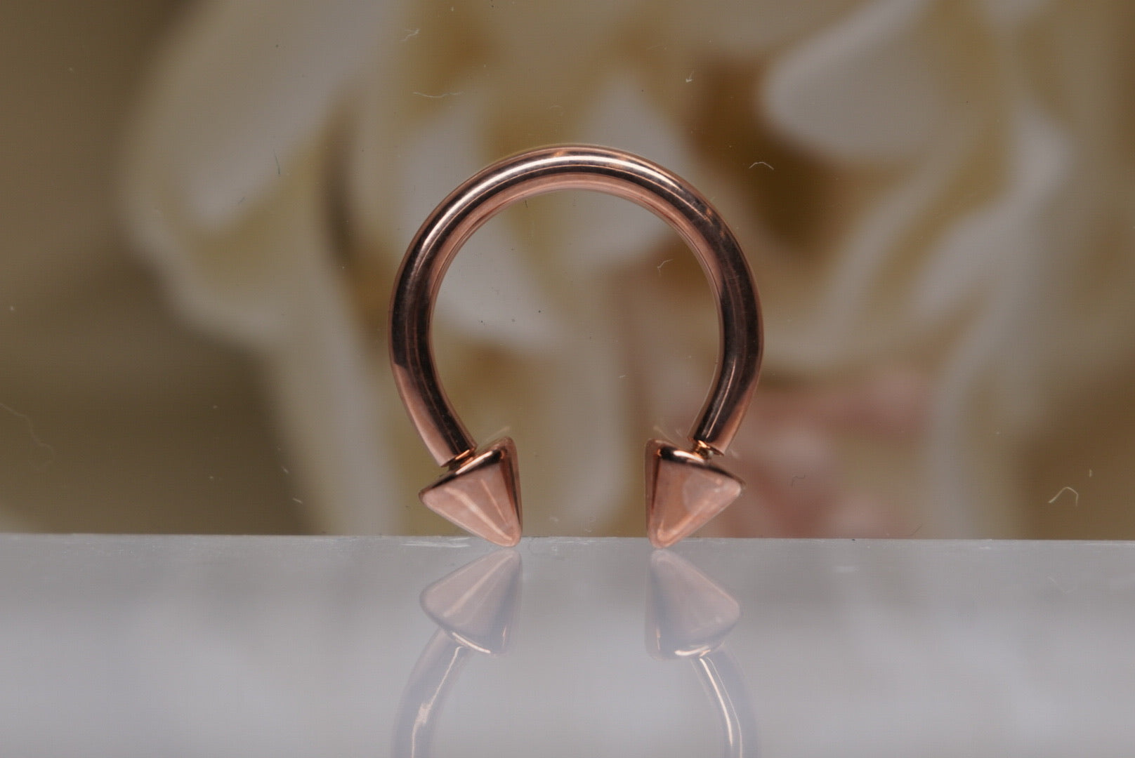 14g Circular Barbell in Gold with Spikes