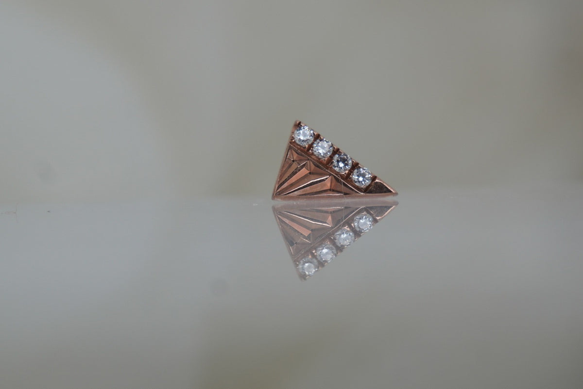 Buddha Jewelry Organics 14k 5.5x3.5mm "Highlight" THREADLESS with Crystals Yellow gold white gold rose gold