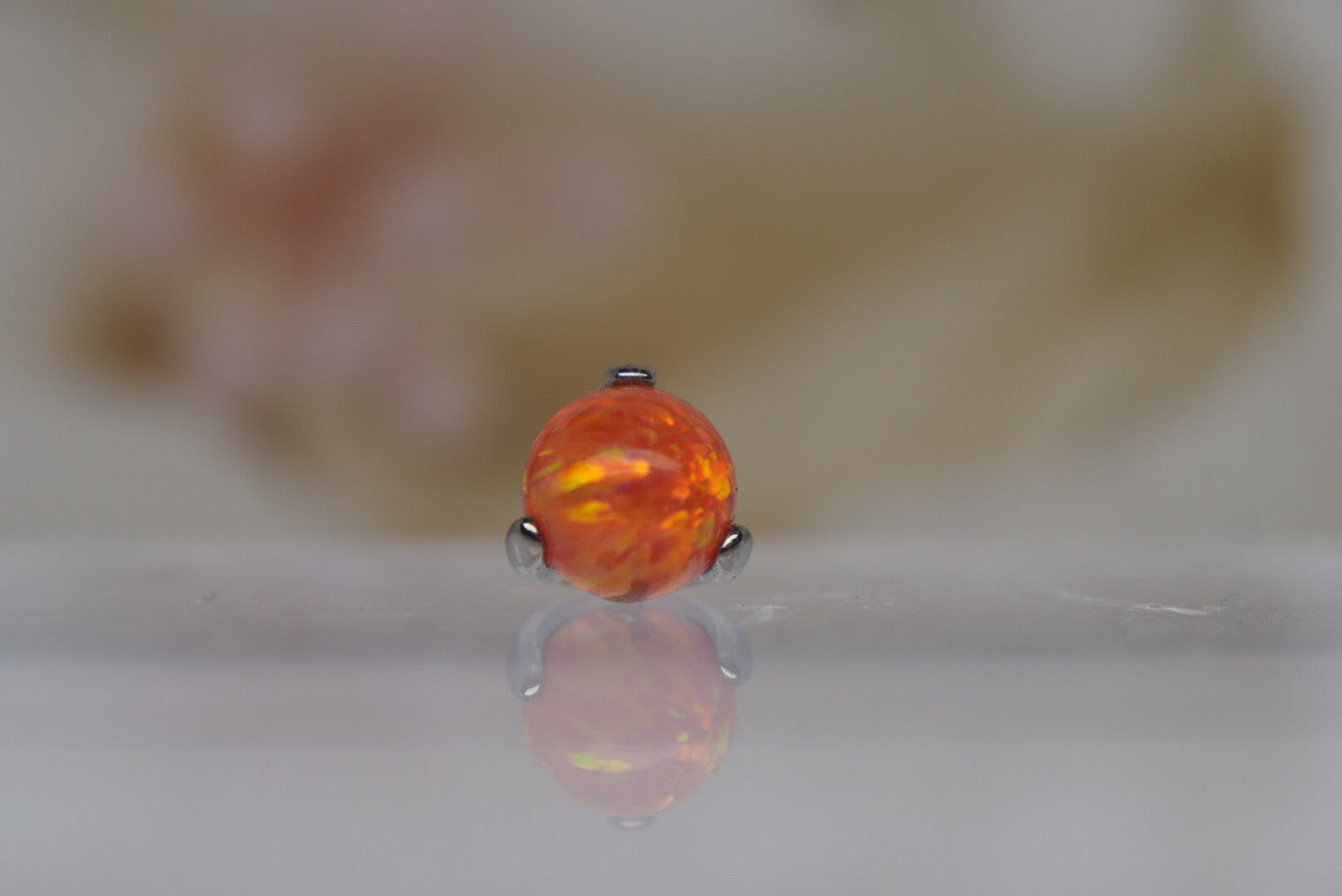 Orange Opal Prong Setting- 12/14g