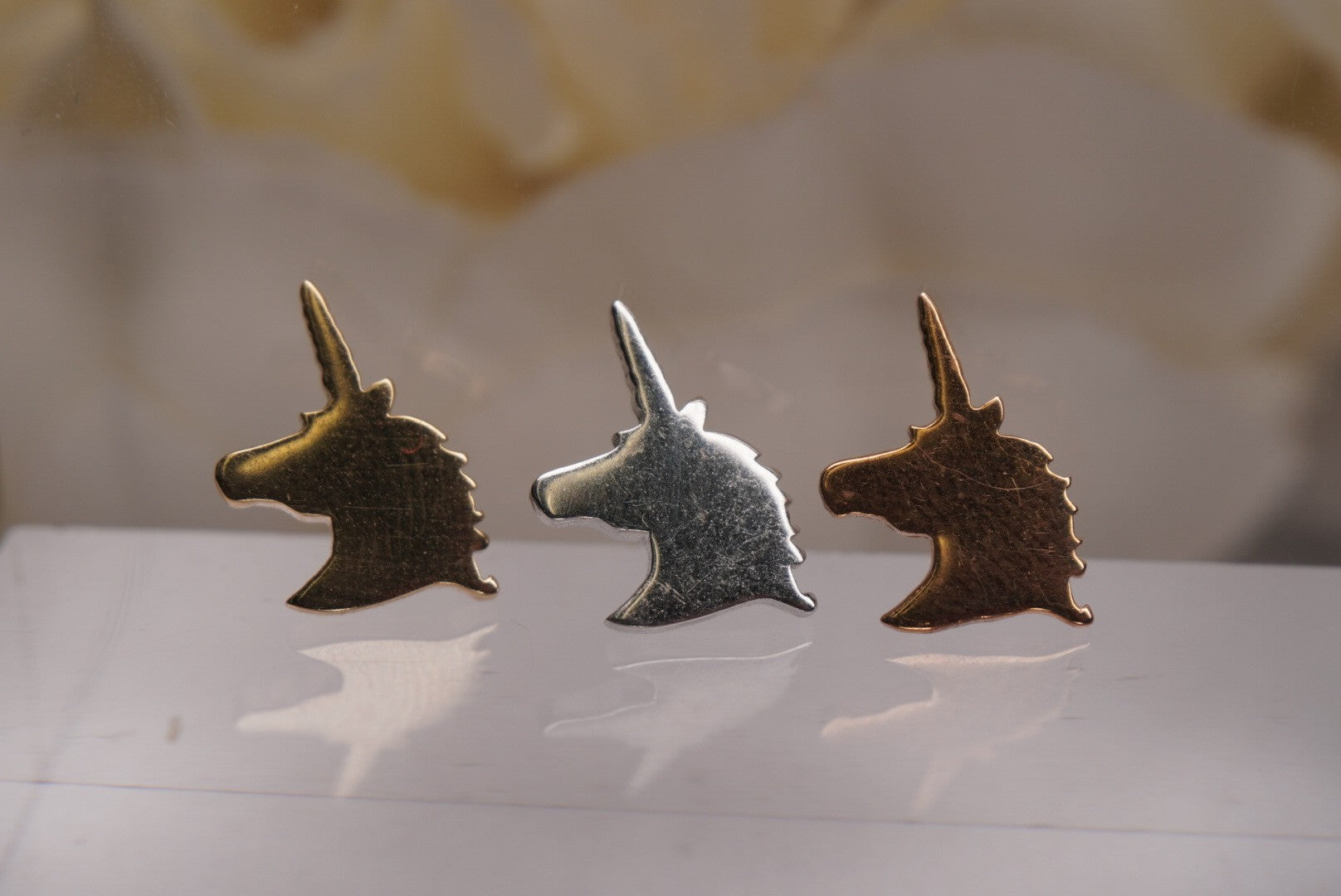 Unicorn Head- Yellow Gold Plated