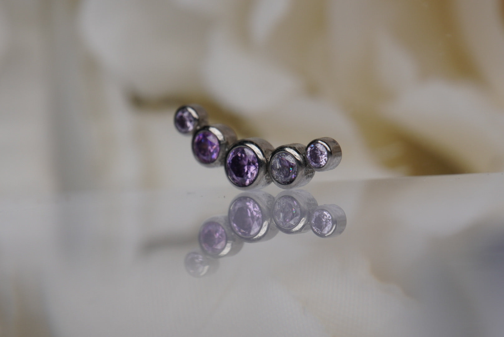 Purple Bezel Crystals Prium- 12/14g