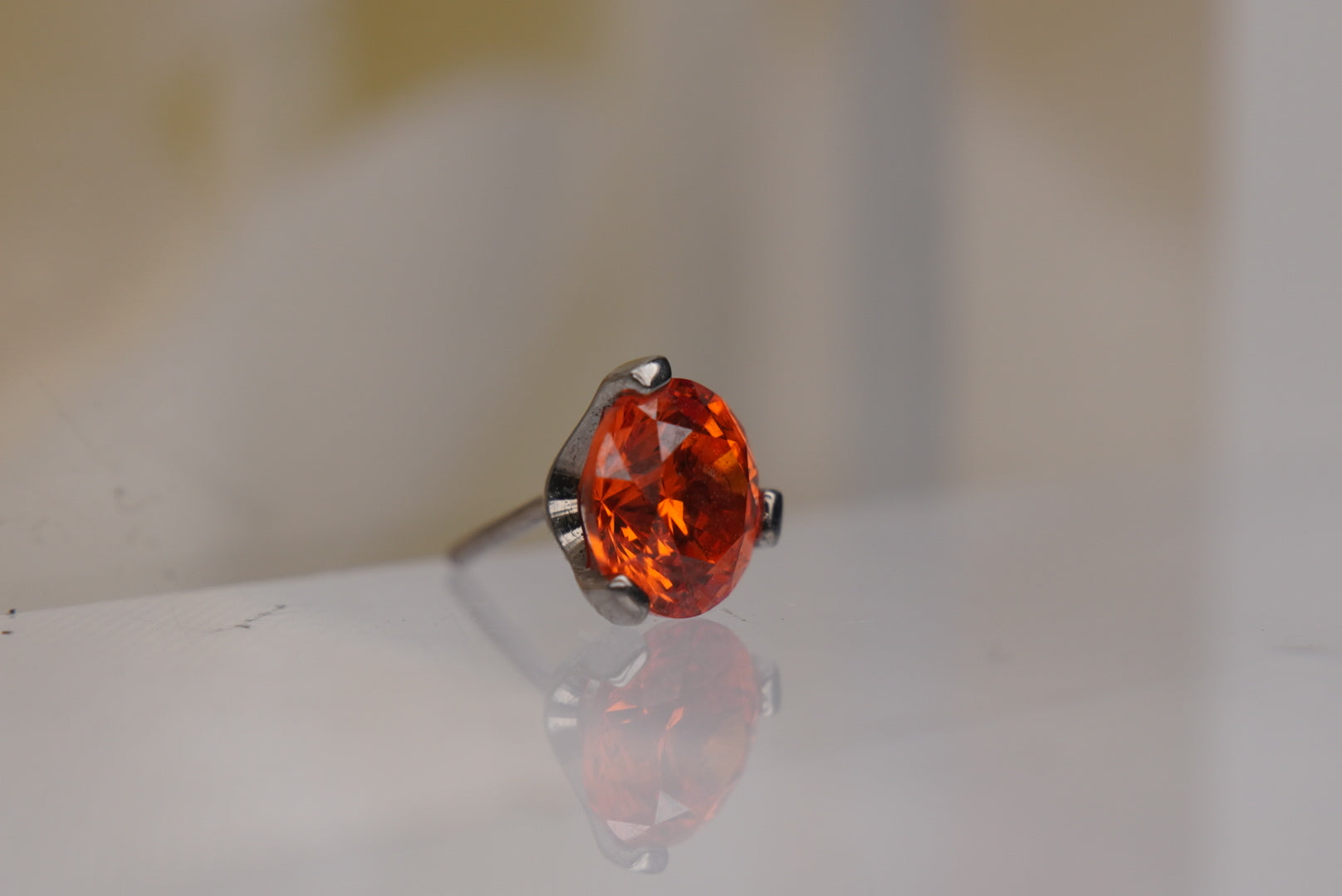 Orange Crystal- Prong