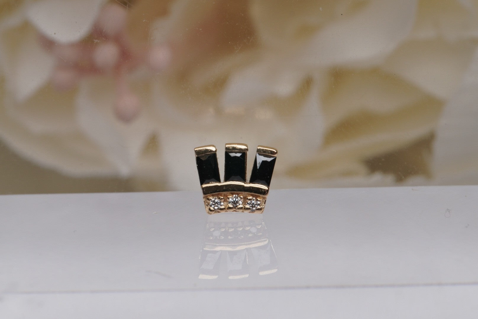 Baguette Beauty - Small with Black Crystals