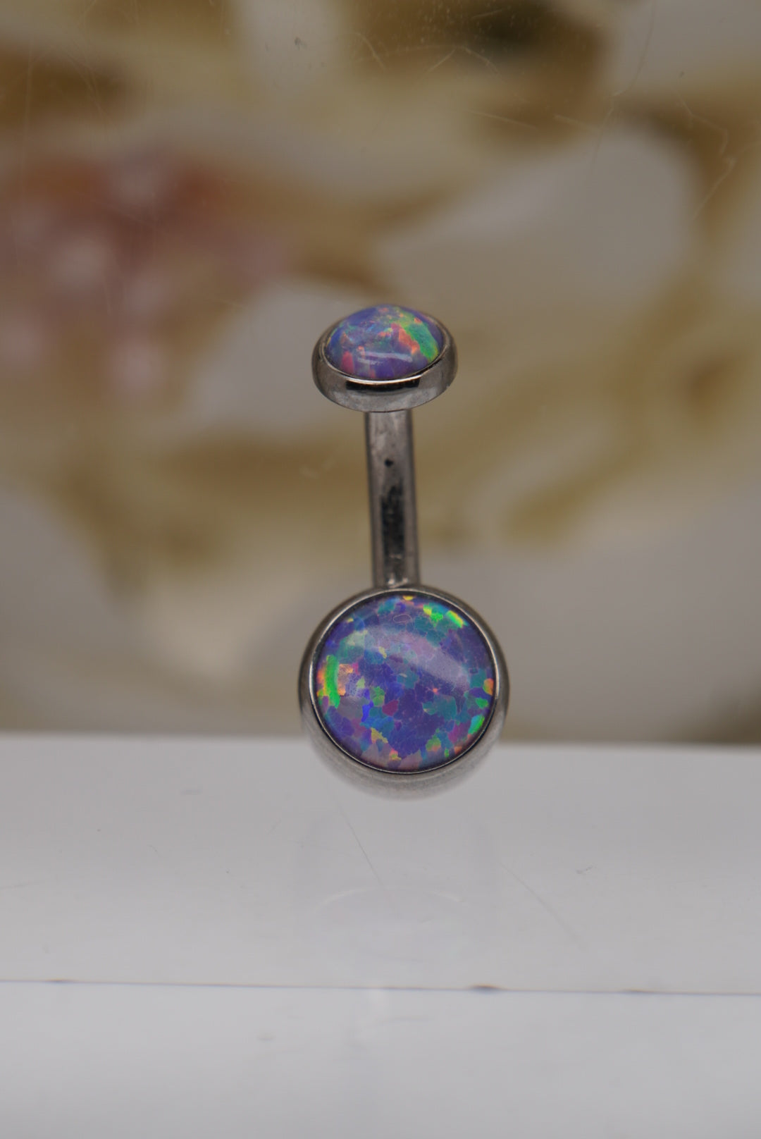 Lavender Opal Navel in a Bezel Setting  (4mm/6mm)