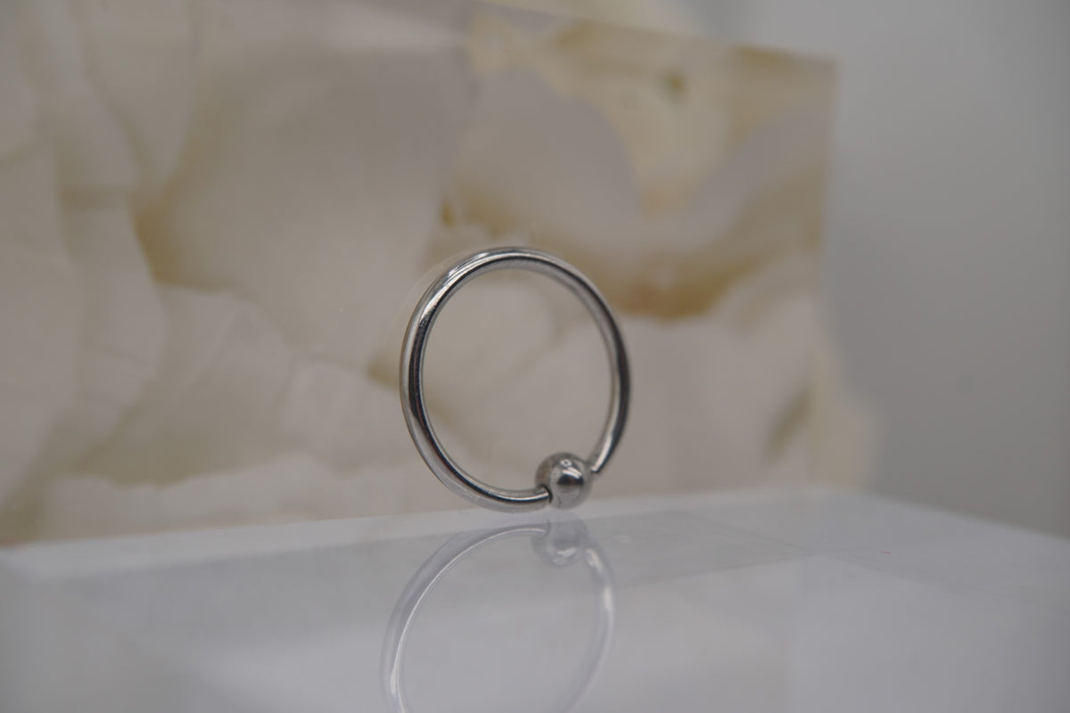 Implant Grade, Hand Polished Titanium 16g CAPTIVE Bead Ring