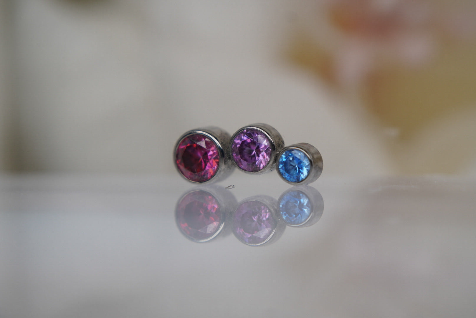 3-Gem Clio Right Facing (Red, Purple & Blue)