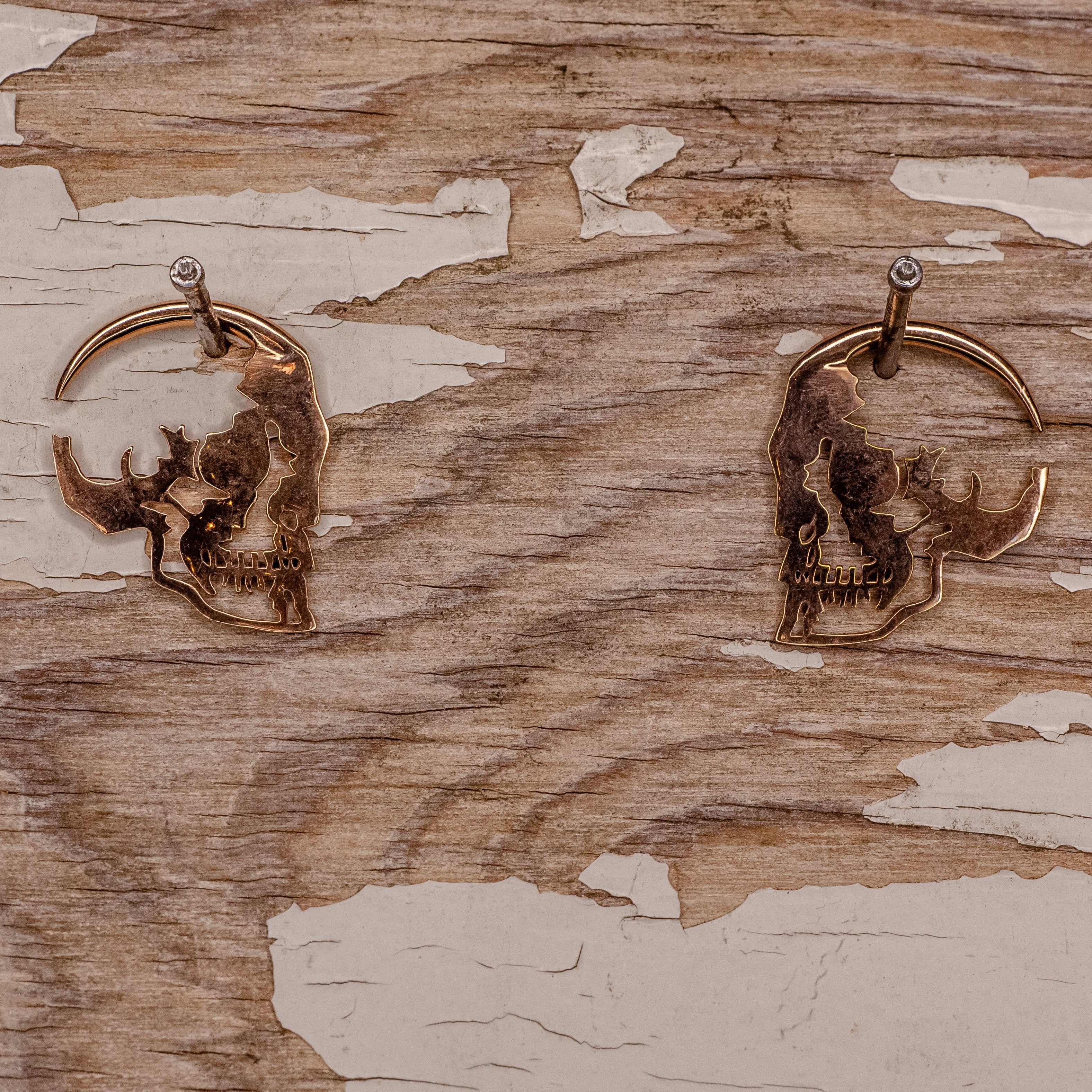 Skull Silhouette 10g- Rose Gold Plated