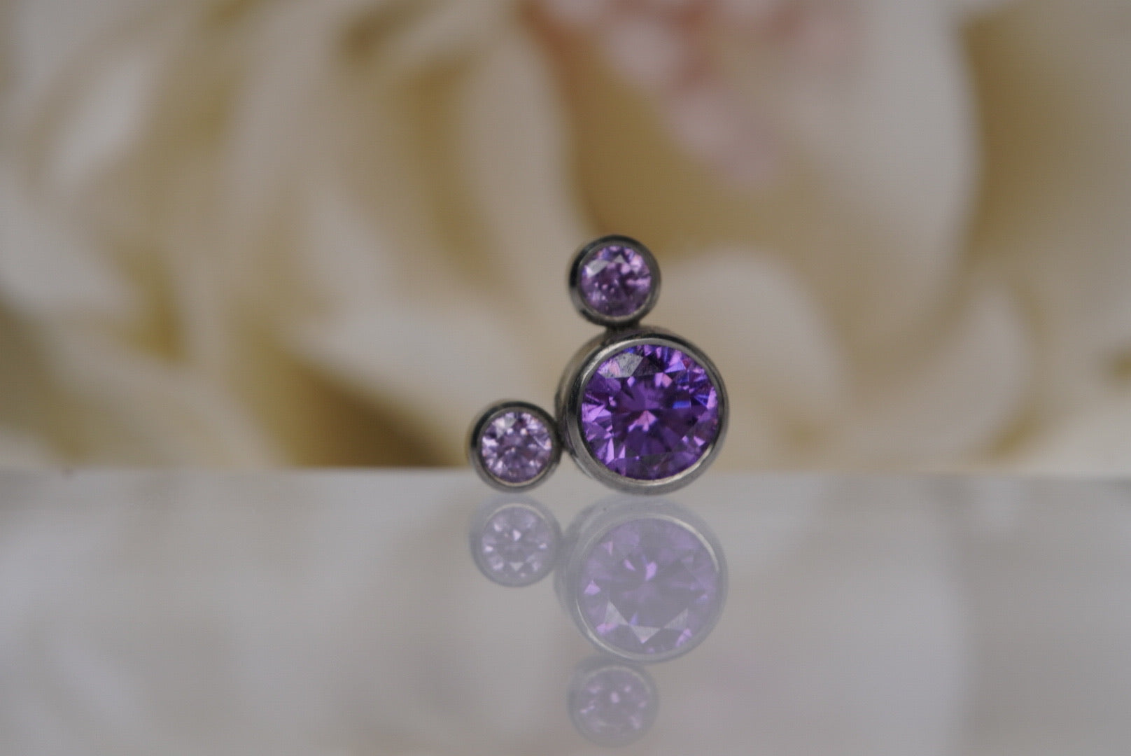 Mickey Head- Fancy Purple Crystals