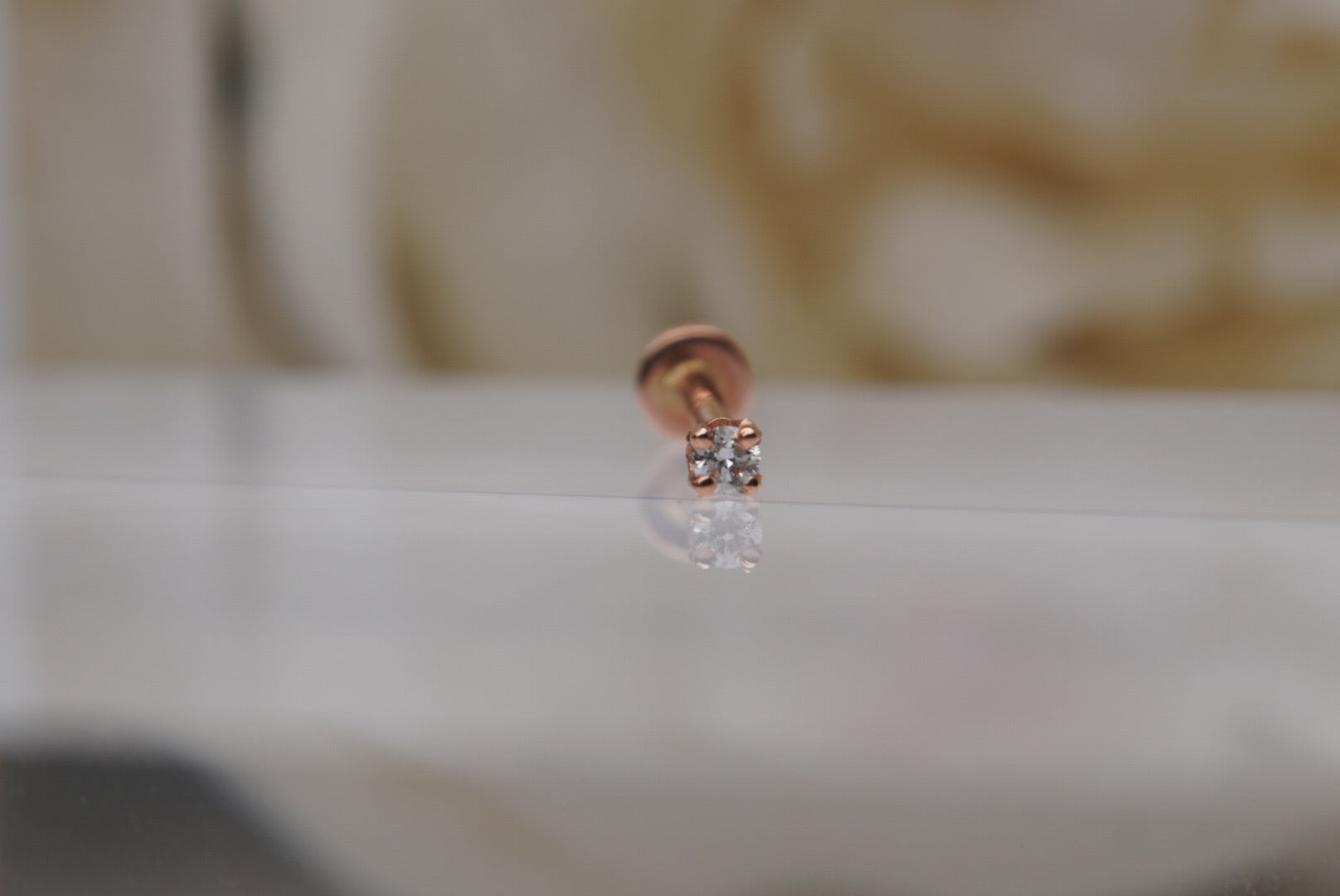 1.5mm GENUINE DIAMOND in Rose Gold