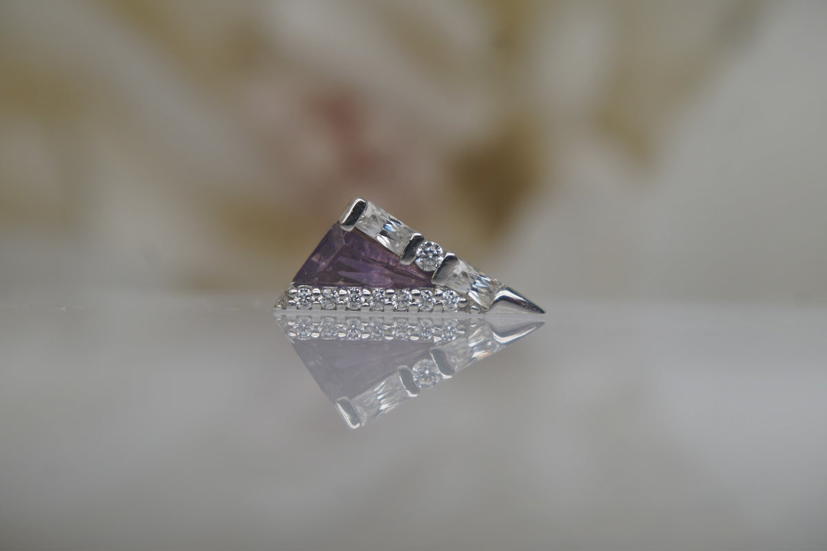 Buddha Jewelry 14k Gold "Transmission" Amethyst threadless in white gold