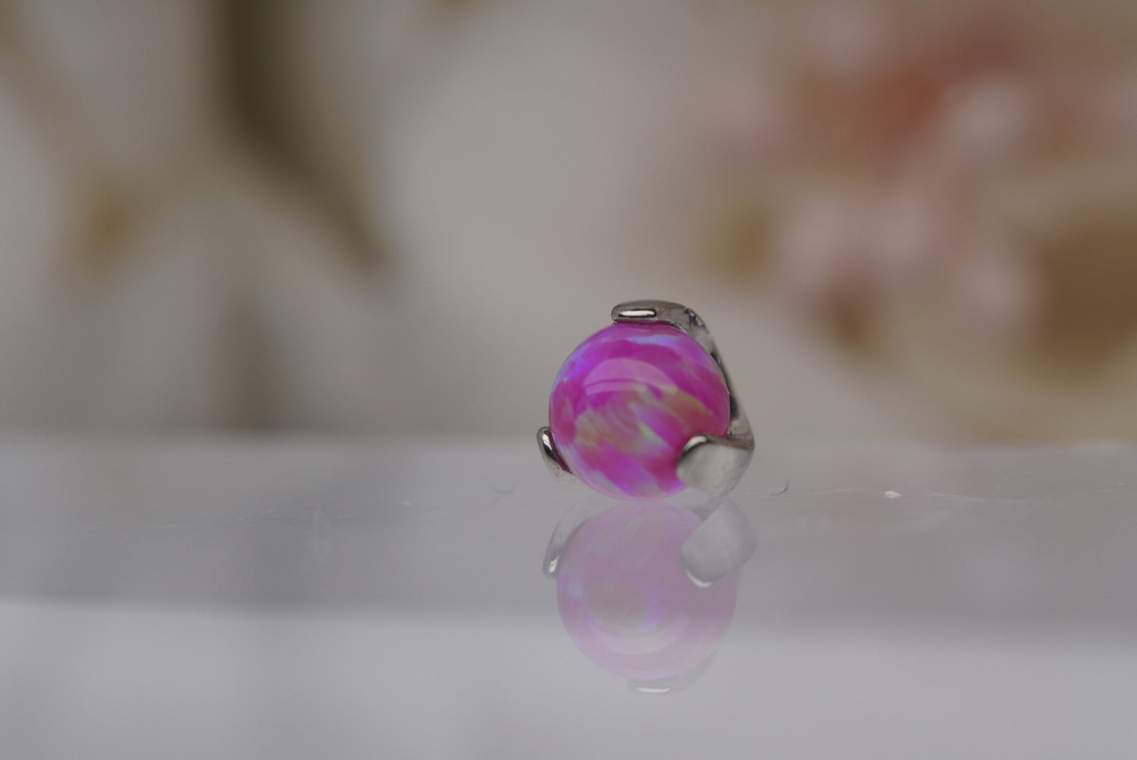 Magenta Opal Prong Setting- 16/18g
