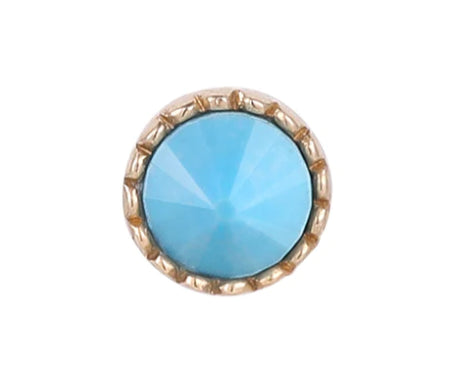 Round Accent Bezel Reverse Set in Turquoise