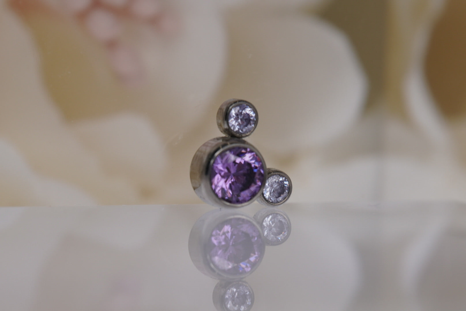Mickey Head- Purple & Lavender Crystals