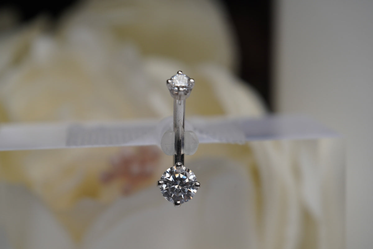 Prong Navels in white gold