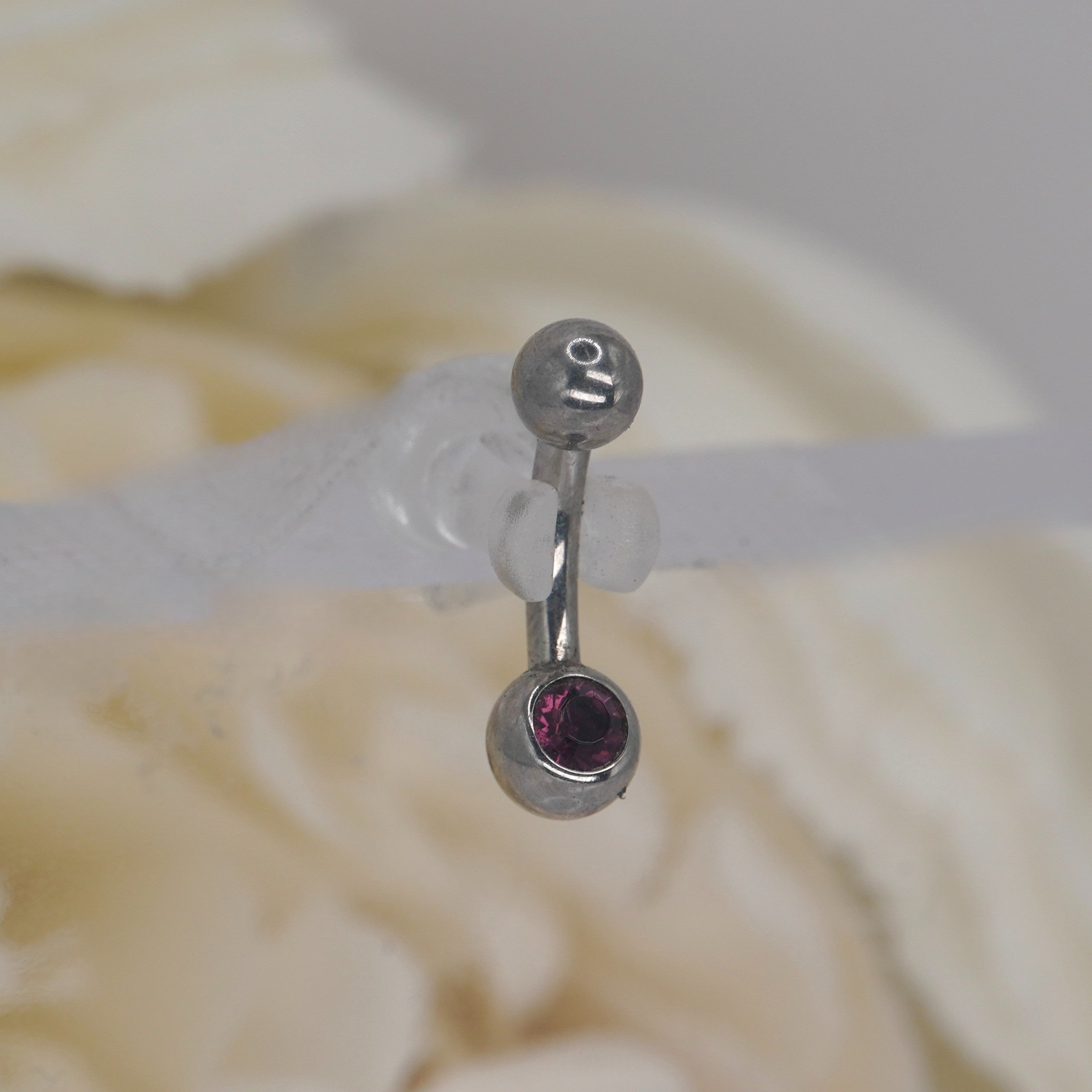 Dark Purple 4mm Bezel Navel with Ball Top