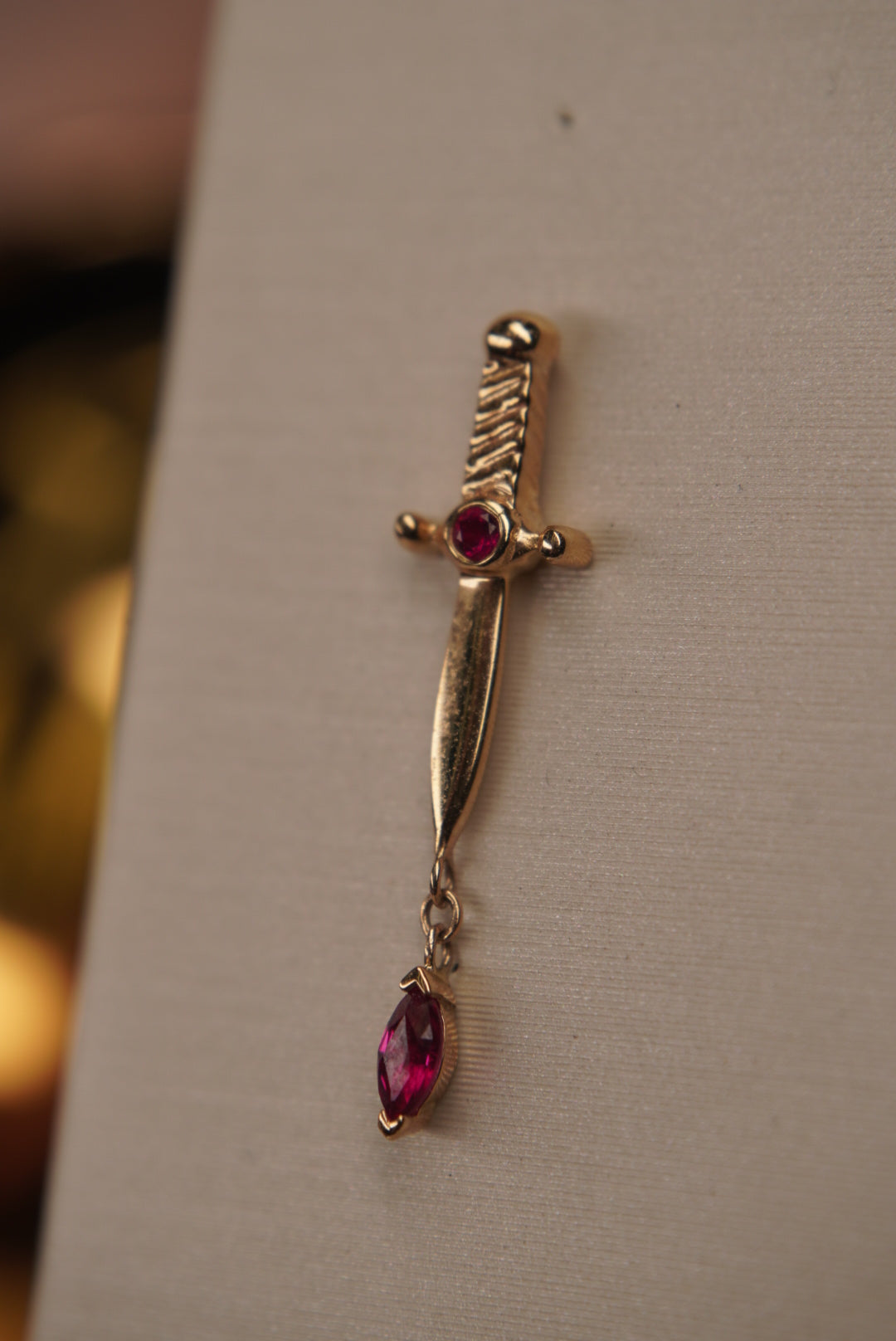 Kiss of Death in Yellow Gold with Genuine Rubies