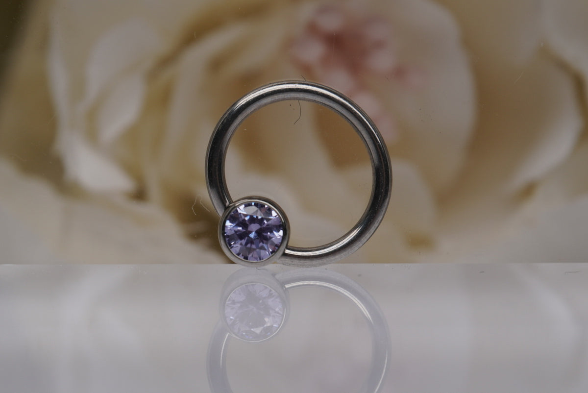 Captive Bead with Lavender Crystal