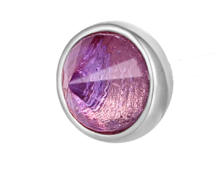 Round Bezel Reverse Set in Amethyst