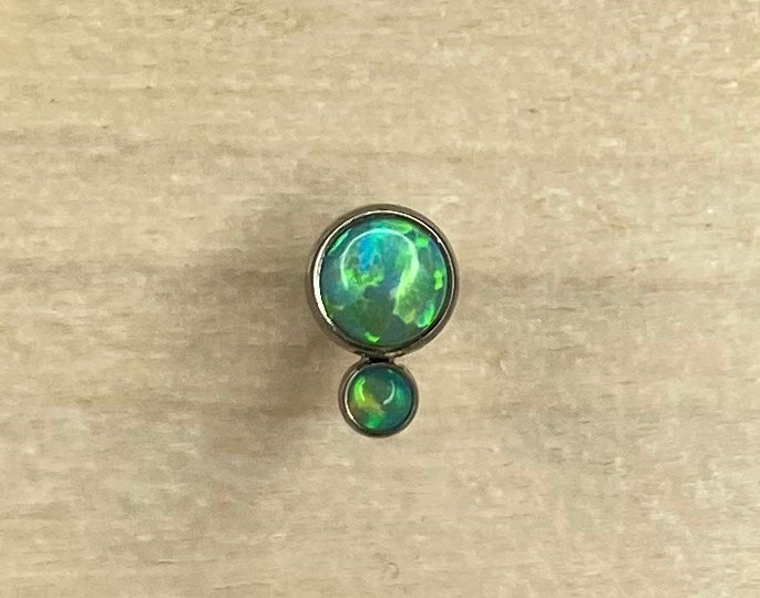 2-Gem (Lime Green Opal)-12/14g