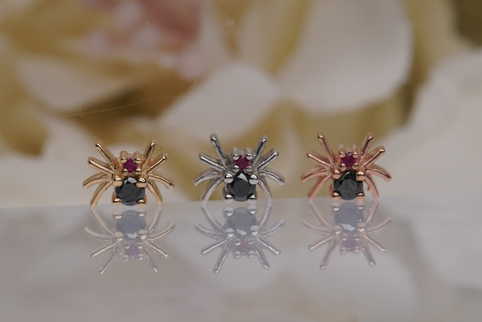 Octo Spider-GENUINE BLACK DIAMONDS & RUBY