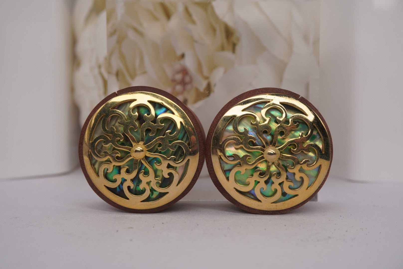 Idol- Yellow Gold Plated with Abalone