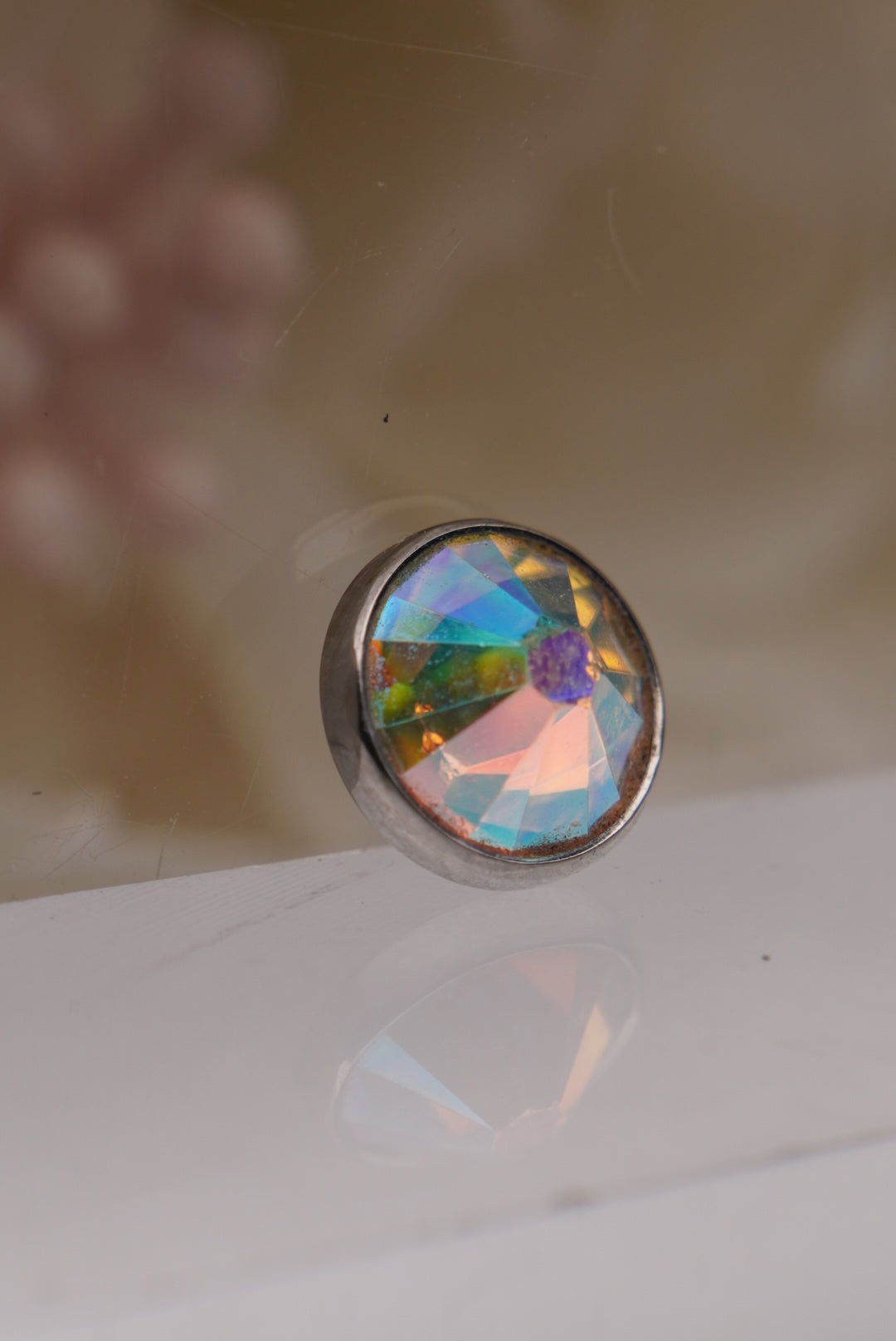 Aurora Borealis Crystal- Flat Faceted Gems 16g