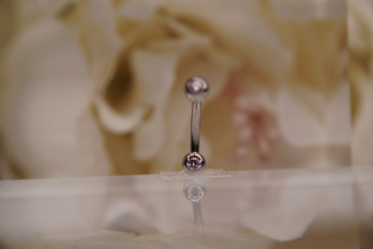 2-Gem Curved Barbell in Various Colors
