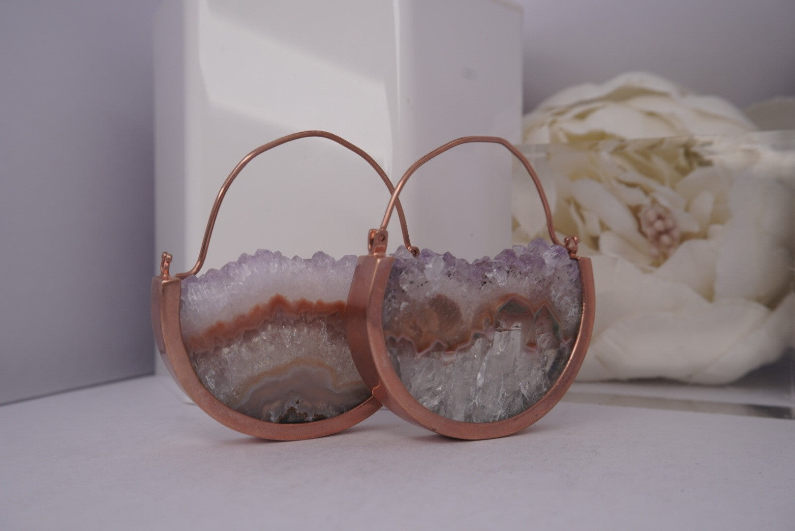 Muse Hoops - Smokey Faint Amethyst