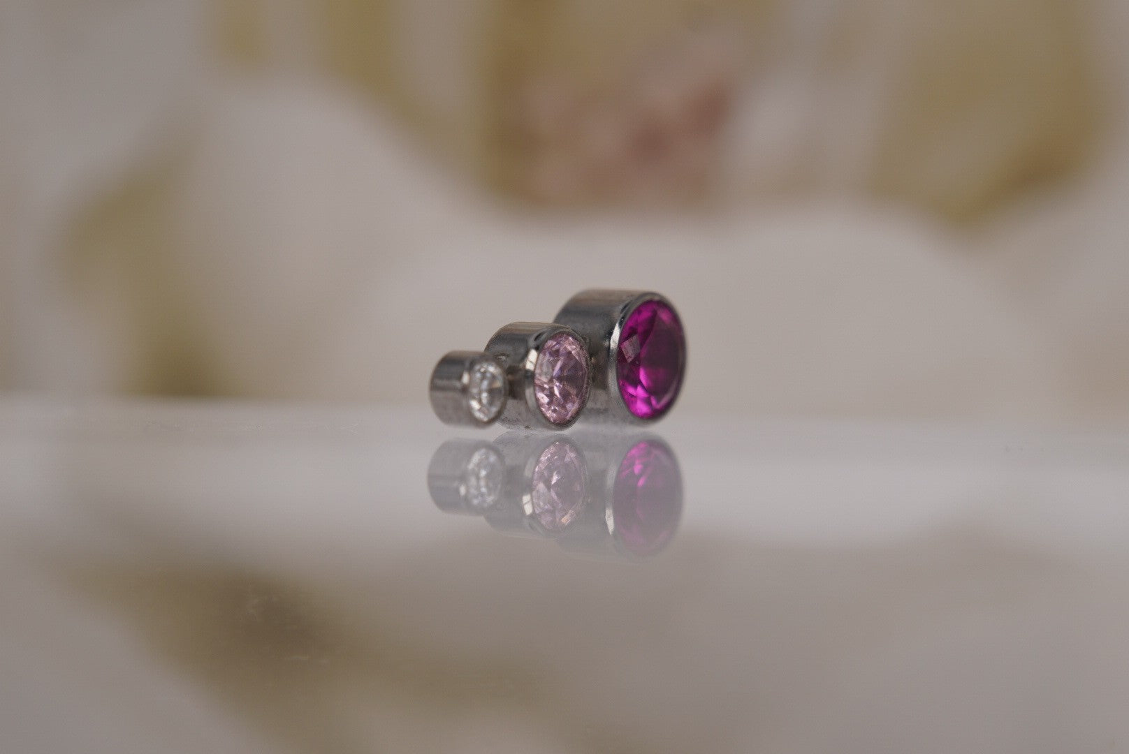 3-Gem in Red, Pink, & White