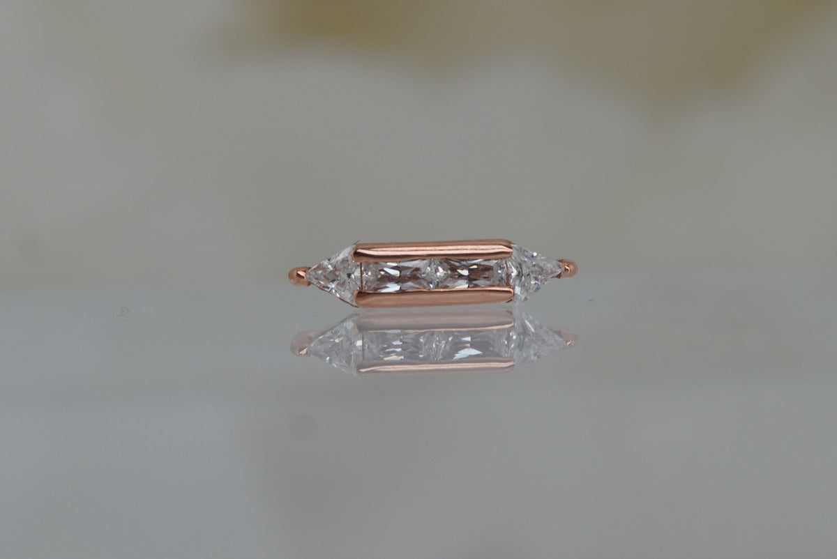 Buddha Jewelry 14k Gold "Fearless" with crystals in THREADLESS Yellow gold white gold rose gold