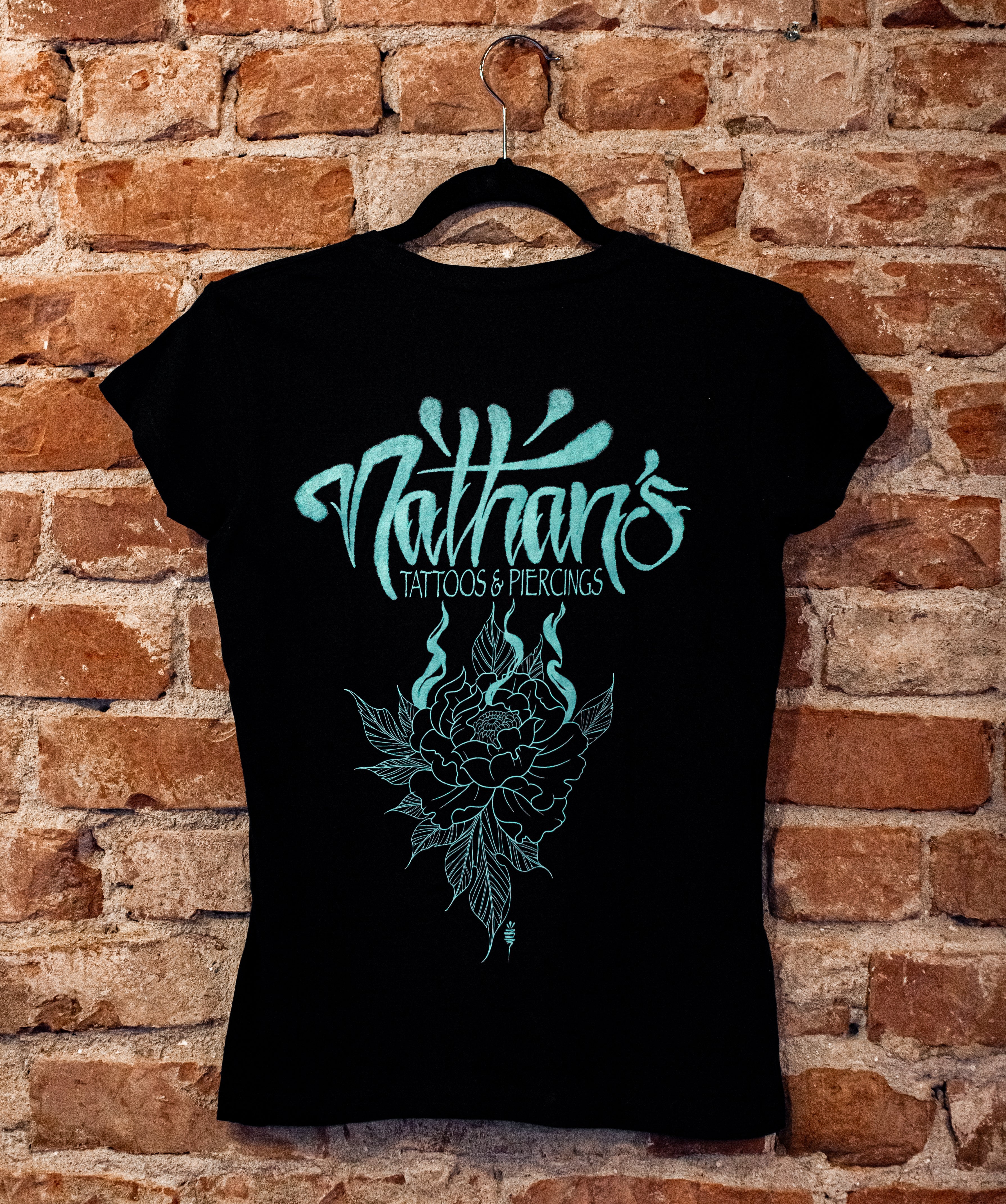 Women's "Nathan's" T-Shirt in Teal- SMALL