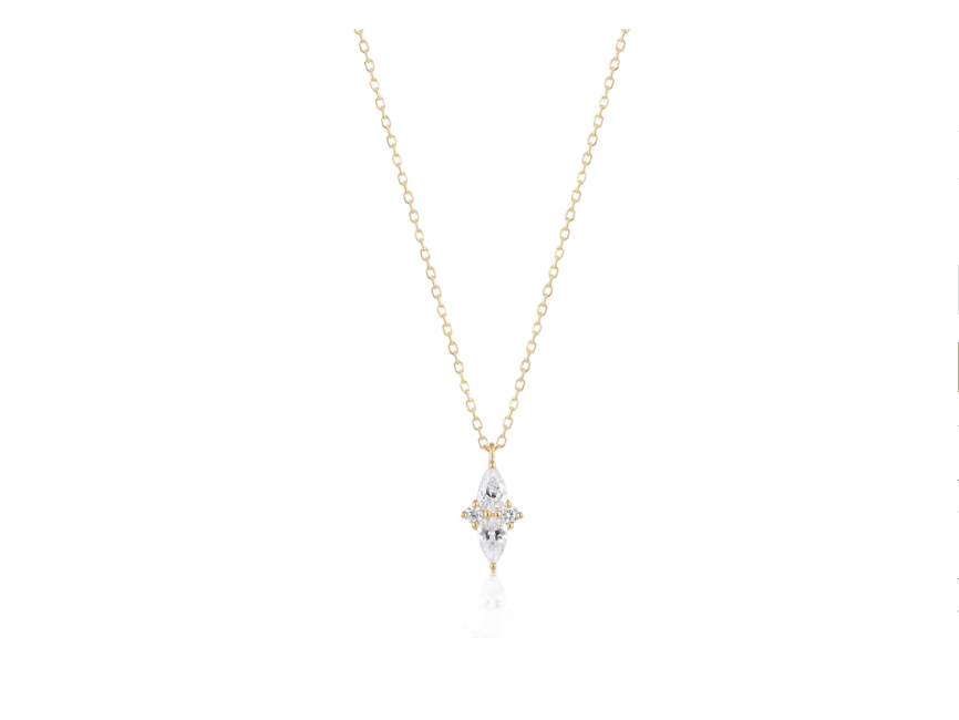 Ethereal Necklace with WHITE SAPPHIRES in Yellow Gold