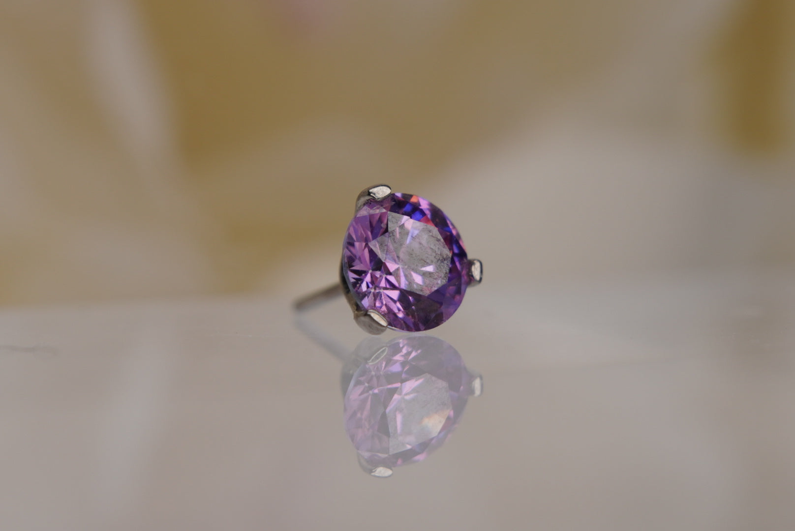 Fancy Purple Crystal- Prong