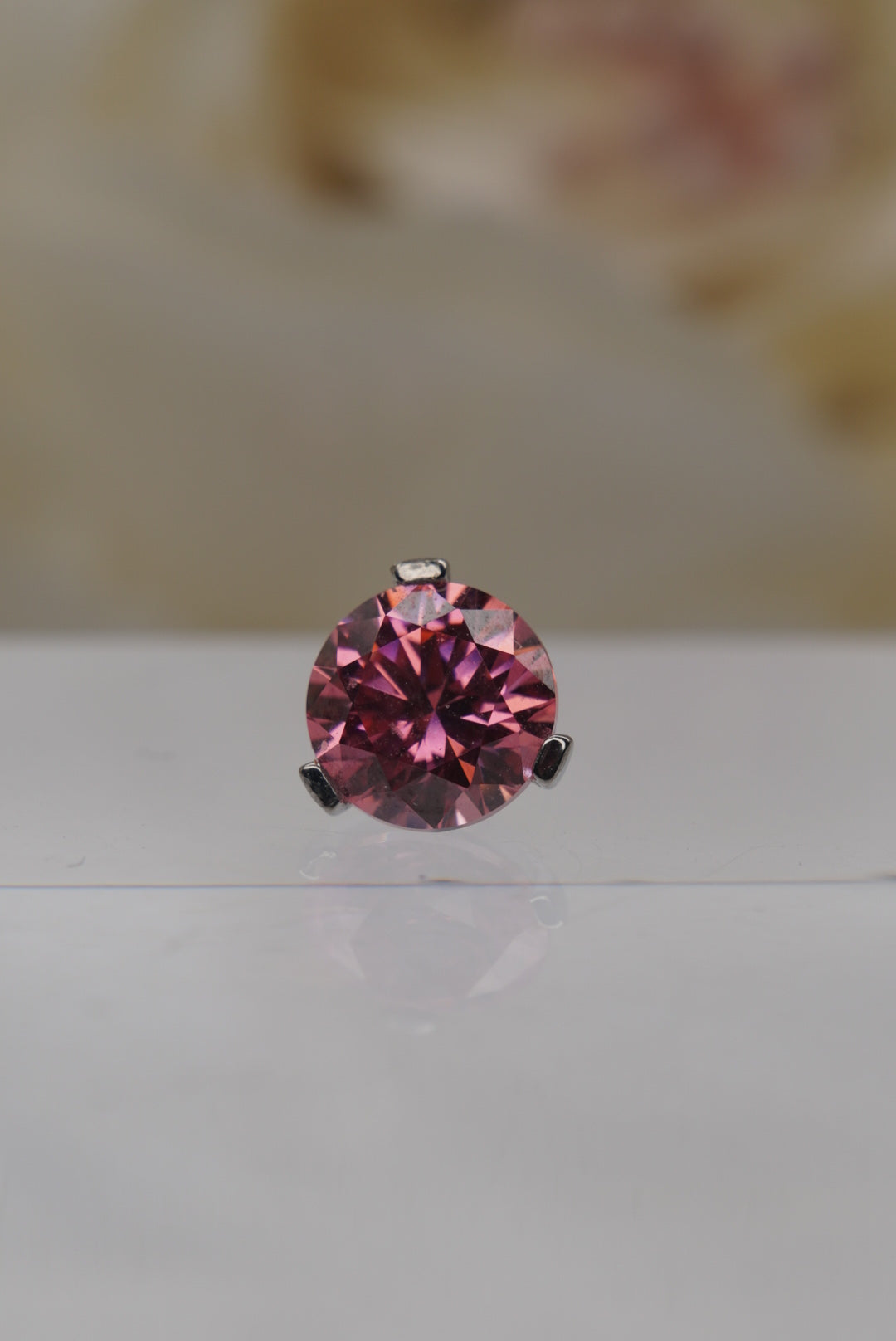 Special Pink Crystal Prong-16/18g